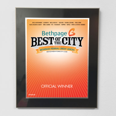 best of the city winners plaque